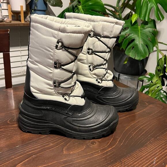 Ranger Tundra Women's Winter Snow Boots Black and Cream Size 9 Warm Cute - Picture 5 of 10